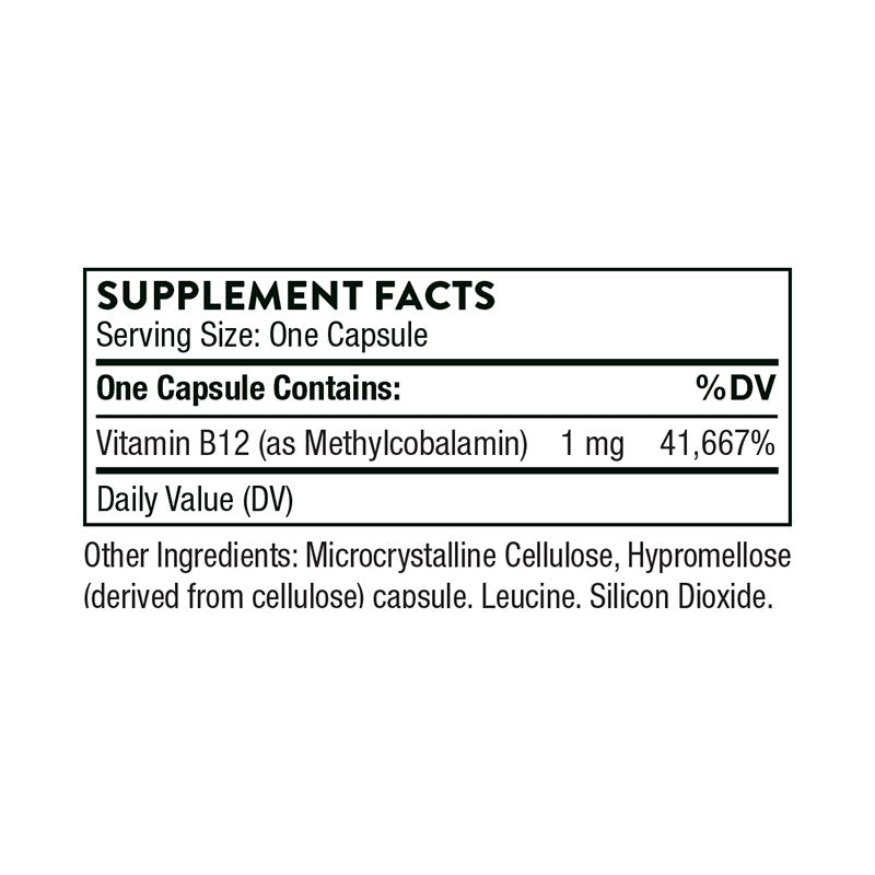 Thorne Vitamin B12 Supplement Facts