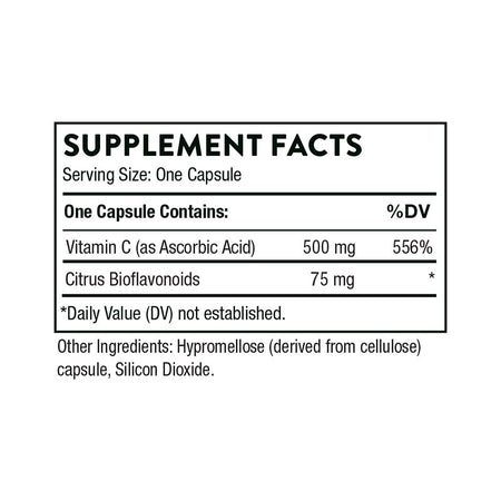 Thorne Vitamin C with Flavonoids Supplement Facts
