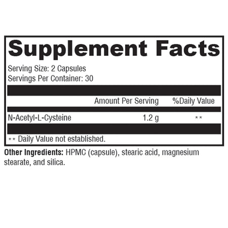 Xymogen NAC Supplement Facts