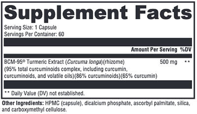 Xymogen CurcuPlex-95 Supplement Facts