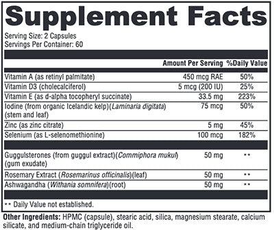 Xymogen MedCaps T3 Supplement Facts