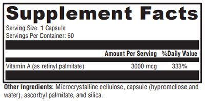 Xymogen Xcellent A 3000 Supplement Facts